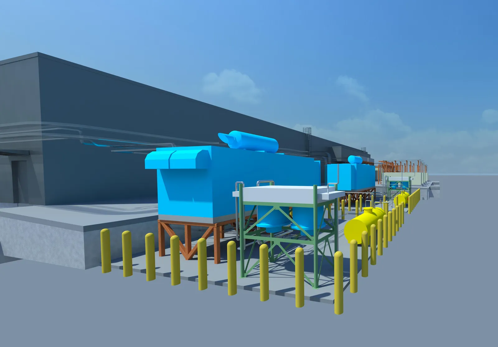 Revit Rendering of a Standby Diesel Generator, A/B System